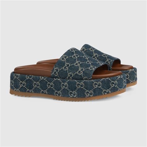 gucci slides denim|gucci women's slides clearance sale.